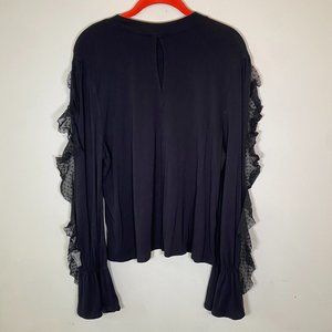 NWOT Abound Black Blouse with Keyhole Detailing
